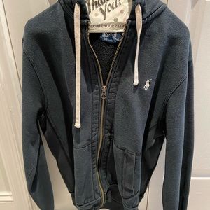 Men’s black polo hoodie